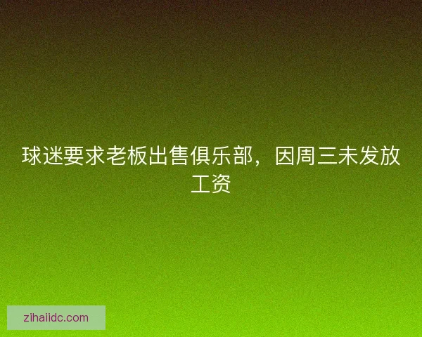 球迷要求老板出售俱乐部,因周三未发放工资 球迷要求老板出售俱乐部,因周三未发放工资