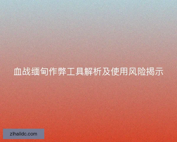 血战缅甸作弊工具解析及使用风险揭示 血战缅甸作弊工具解析及使用风险揭示